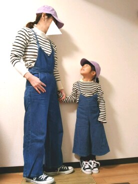 「ラベンダー」｜「アイテム（サロペット/オーバーオール）」を使った、yur★takさん（キッズ・100cm）の春コーディネート