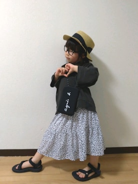 「ピグメント」｜「アイテム（帽子）」を使った、yur★takさん（キッズ・100cm）の春コーディネート
