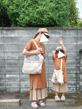 「Samansa Mos2（サマンサ モスモス）のアイテム（帽子）」を使った、yur★takさん（キッズ・110cm）の秋コーディネート