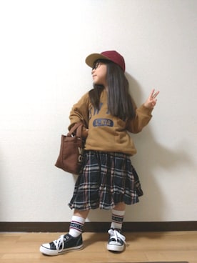 「ラブアンドピース2020」｜「アイテム（キャップ）」を使った、yur★takさん（キッズ・110cm）の秋コーディネート