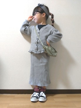 「DAISO（DAISO）のアイテム（その他ヘアアクセサリー）」を使った、yur★takさん（キッズ・110cm）の秋コーディネート