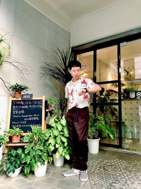 「WILD THINGS（ワイルドシングス）のアイテム（チノパンツ）」を使った、Angus.Cさん（メンズ・175cm）の秋コーディネート