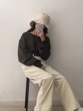 「Candy Stripper（キャンディストリッパー）のSULK OFF CHINO PANTS（その他パンツ、ブラック系）」を使った、o.kisybobbyさん（レディース・158cm）の夏コーディネート
