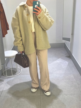 「UNIQLO（ユニクロ）のスウェットクルーネックプルオーバー（長袖）（パーカー）」を使った、rosaさん（レディース・150cm）の冬コーディネート
