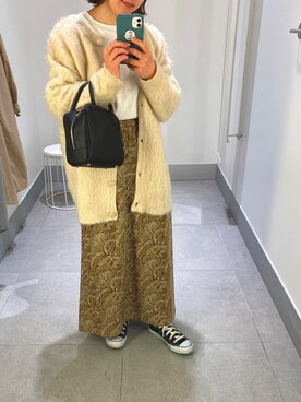「BEAUTY&YOUTH UNITED ARROWS（ビューティーアンドユースユナイテッドアローズ）のBY フェイクレザースクエアミニボストン -2WAY- ◆（ボストンバッグ）」を使った、rosaさん（レディース・150cm）の冬コーディネート