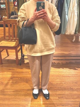 「BEAUTY&YOUTH UNITED ARROWS（ビューティーアンドユースユナイテッドアローズ）のBY フェイクレザースクエアミニボストン -2WAY- ◆（ボストンバッグ）」を使った、rosaさん（レディース・150cm）の春コーディネート