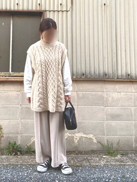 「BEAUTY&YOUTH UNITED ARROWS（ビューティーアンドユースユナイテッドアローズ）のBY フェイクレザースクエアミニボストン -2WAY- ◆（ボストンバッグ）」を使った、rosaさん（レディース・150cm）の春コーディネート