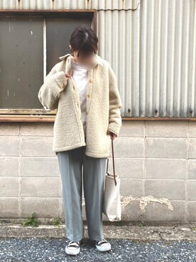 「UNIQLO（ユニクロ）のスウェットクルーネックプルオーバー（長袖）（パーカー）」を使った、rosaさん（レディース・150cm）の冬コーディネート