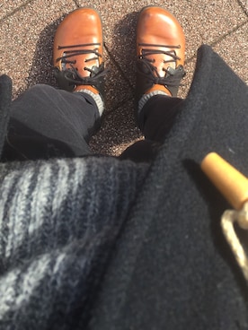 「MHL.」｜「アイテム（ダッフルコート）」を使った、なんばーさん（メンズ・172cm）の冬コーディネート