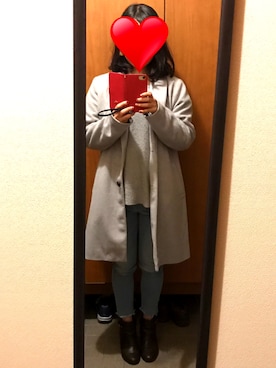 「SpRay PREMIUM（スプレイプレミアム）のアイテム（チェスターコート）」を使った、Maxieさん（レディース・153cm）の冬コーディネート
