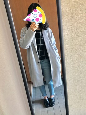 「SpRay PREMIUM（スプレイプレミアム）のアイテム（チェスターコート）」を使った、Maxieさん（レディース・153cm）の冬コーディネート