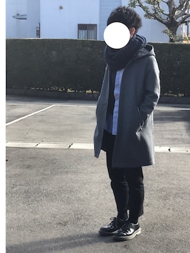 「STUDIOUS（ステュディオス）のアイテム（その他アウター）」を使った、poKuToさん（メンズ・160cm）の冬コーディネート