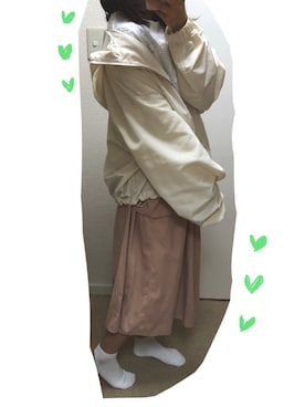 「one after another NICE CLAUP（ワンアフターアナザーナイスクラップ）のアイテム（マウンテンパーカー）」を使った、ゆいさん（レディース・149cm）の春コーディネート