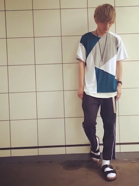 「STUDIOUS（ステュディオス）のアイテム（レッグウェア）」を使った、Eitoさん（メンズ・170cm）の夏コーディネート