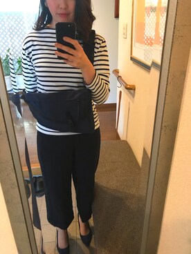 「アイテム（パンプス、ブルー系）」を使った、あゆさん（レディース・163cm）の春コーディネート