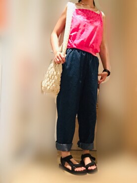 「CASIO（カシオ）の【CASIO/カシオ】 mini ダイバーアナログ（アナログ腕時計）」を使った、こゆさん（レディース・153cm）の夏コーディネート