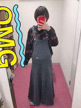 「Coca Cola（コカコーラ）のアイテム（スウェット）」を使った、蛙さん（レディース・170cm）の春コーディネート