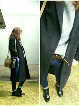 「時計」｜「アイテム（チェスターコート）」を使った、ももひなさん（レディース・167cm）の冬コーディネート