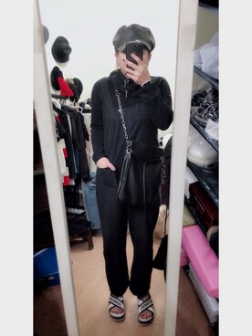 「無（ム）のアイテム（オールインワン・サロペット）」を使った、Chou Meimeiさん（レディース・150cm）の冬コーディネート