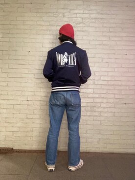 「コラボレーション」｜「アイテム（ブルゾン）」を使った、hyshmt01さん（メンズ・171cm）の冬コーディネート