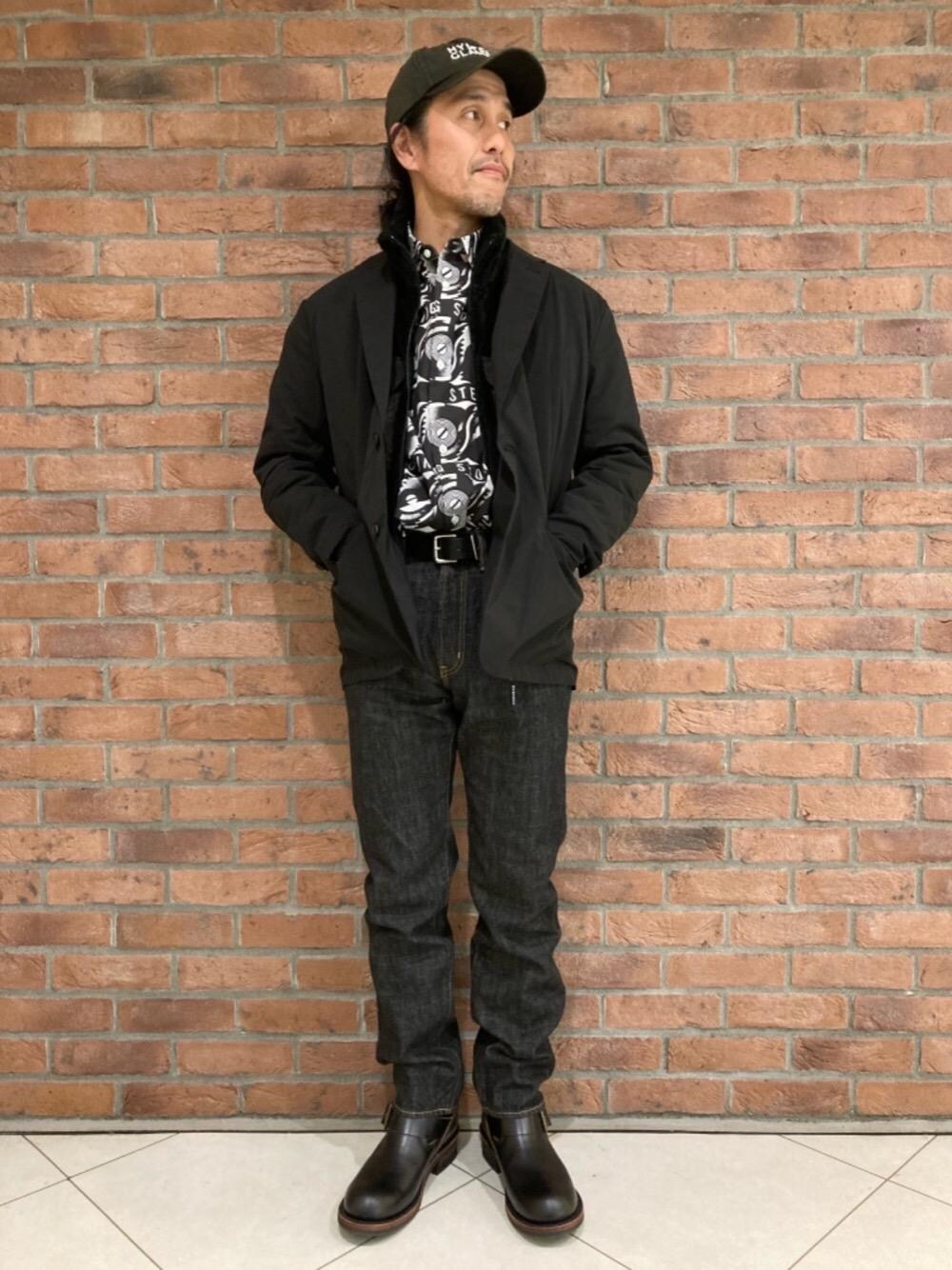 「ヒステリックグラマー、THE ROLLING STONES、ロックコーデ、thee hysteric xxx、hysteric glamour」｜「HYSTERIC GLAMOURのサイドゴア エンジニアブーツ（ブーツ、ブラック系）」を使った、hyshmt01さん（メンズ・171cm）の冬コーディネートの1枚目の写真
