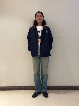 「HYSTERIC GLAMOUR（ヒステリックグラマー）のHYSTERIC HEAVY トラッカージャケット（デニムジャケット）」を使った、hyshmt01さん（メンズ・171cm）の冬コーディネート