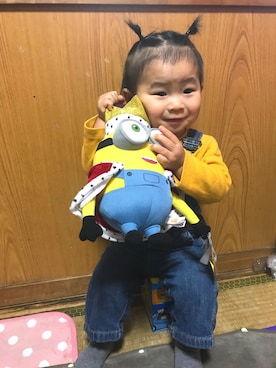 「OLD NAVY（オールドネイビー）のアイテム（オールインワン・サロペット）」を使った、ⒶⓏⓊさん（キッズ・80cm）の冬コーディネート