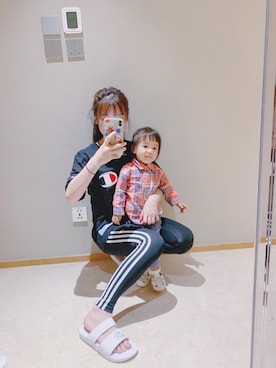 「休闲」｜「アイテム（スリッポン）」を使った、谢宝宝bubbleさん（レディース・155cm）の夏コーディネート