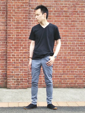 「roshell（ロシェル）のアイテム（パンツ）」を使った、miyariさん（メンズ・170cm）の秋コーディネート