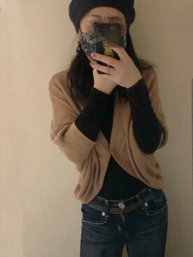 「ご近所コーデ」｜「アイテム（ハンチング/ベレー帽）」を使った、Jolieさん（レディース・158cm）の春コーディネート