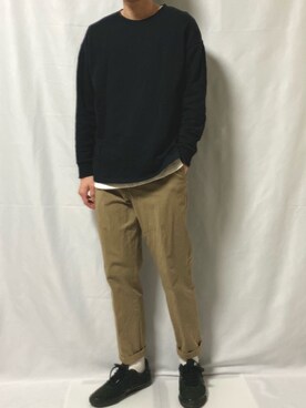 「NANO universe（ナノユニバース）のアイテム（スウェット）」を使った、amemiyaさん（メンズ・174cm）の秋コーディネート