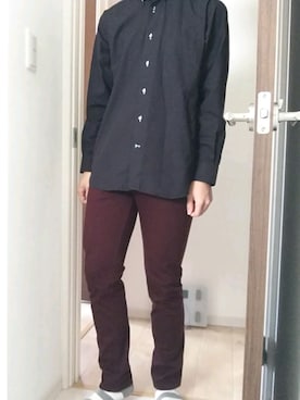 「原宿」｜「アイテム（チノパンツ）」を使った、Shu     youtubeやってますさん（メンズ・176cm）の冬コーディネート