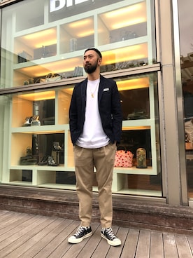 「デニムから始まったライフスタイルブランド」｜「アイテム（ジャケット/アウター）」を使った、Hoshさん（メンズ・182cm）の冬コーディネート