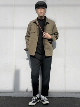 ブルゾンを使った 黒ロンt のメンズ人気ファッションコーディネート Wear