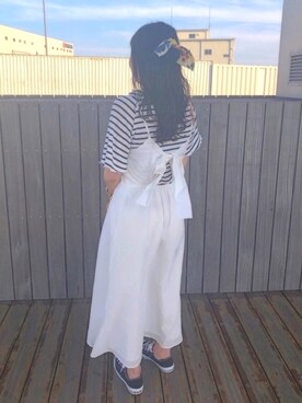 「うしろリボン」｜𝖬 𝗂 𝗒 𝗎さん（レディース・157cm）の夏コーディネート