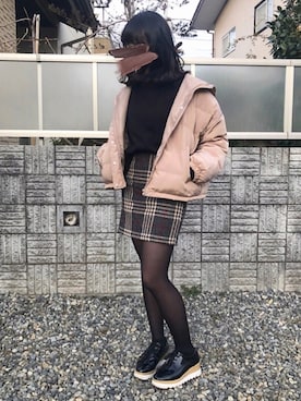 「RETRO GIRL（レトロガール）のアイテム（ブルゾン）」を使った、𝖬 𝗂 𝗒 𝗎さん（レディース・157cm）の冬コーディネート