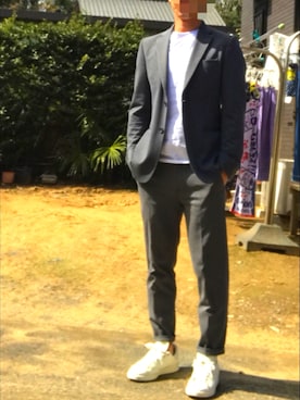「Banana Republic（バナナリパブリック）のアイテム（テーラードジャケット）」を使った、yokoさん（メンズ・169cm）の春コーディネート