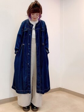 「Samansa Mos2 blue（サマンサモスモスブルー）のアイテム（ワンピース/ドレス、ブルー系）」を使った、reesanさん（レディース・162cm）の春コーディネート