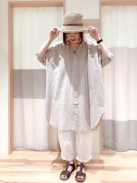 「ペインターパンツ」｜「アイテム（ワンピース/ドレス）」を使った、reesanさん（レディース・162cm）の春コーディネート