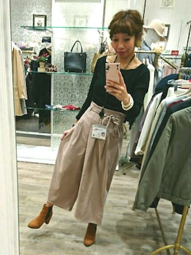 「INTERPLANET（インタープラネット）のアイテム（Tシャツ/カットソー、ブラック系）」を使った、rik@0627さん（レディース・150cm）の冬コーディネート