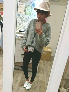 「INTERPLANET（インタープラネット）のアイテム（ニット/セーター、グレー系）」を使った、rik@0627さん（レディース・150cm）の冬コーディネート