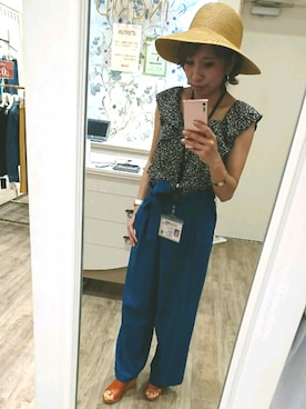 「INTERPLANET（インタープラネット）のアイテム（その他パンツ、ブルー系）」を使った、rik@0627さん（レディース・150cm）の夏コーディネート