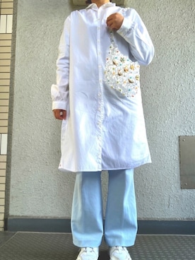「ビーズバッグ」｜「アイテム（スラックス）」を使った、ｋｉｎｃｈａｎさん（レディース・154cm）の春コーディネート