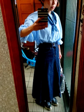 「アイテム（デニムスカート）」を使った、みやさん（レディース・160cm）の夏コーディネート