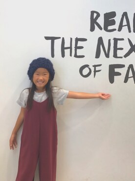 「アイテム（つなぎ/オールインワン、レッド系）」を使った、Ki-tanさん（レディース・163cm）の冬コーディネート