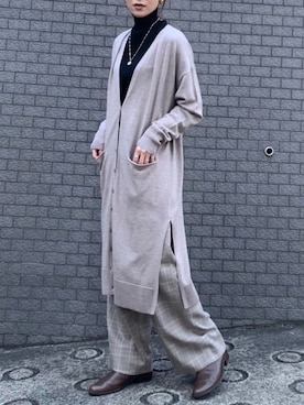 「ロングカーディガン」｜isshiki_misatoさん（レディース・159cm）の秋コーディネート