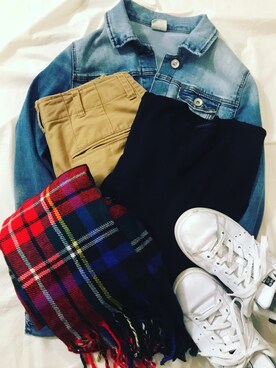「wearhalloween2017」｜「アイテム（デニムジャケット）」を使った、Tさん（レディース・164cm）の秋コーディネート
