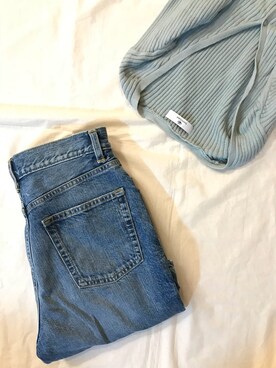 「ハイウエストストレートジーンズ」｜Tさん（レディース・164cm）の冬コーディネート