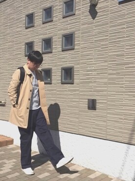「And A（アンドエー）のアイテム（ジャケット/アウター）」を使った、モーターマンさん（メンズ・177cm）の春コーディネート