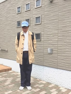 「And A（アンドエー）のアイテム（ジャケット/アウター）」を使った、モーターマンさん（メンズ・177cm）の春コーディネート